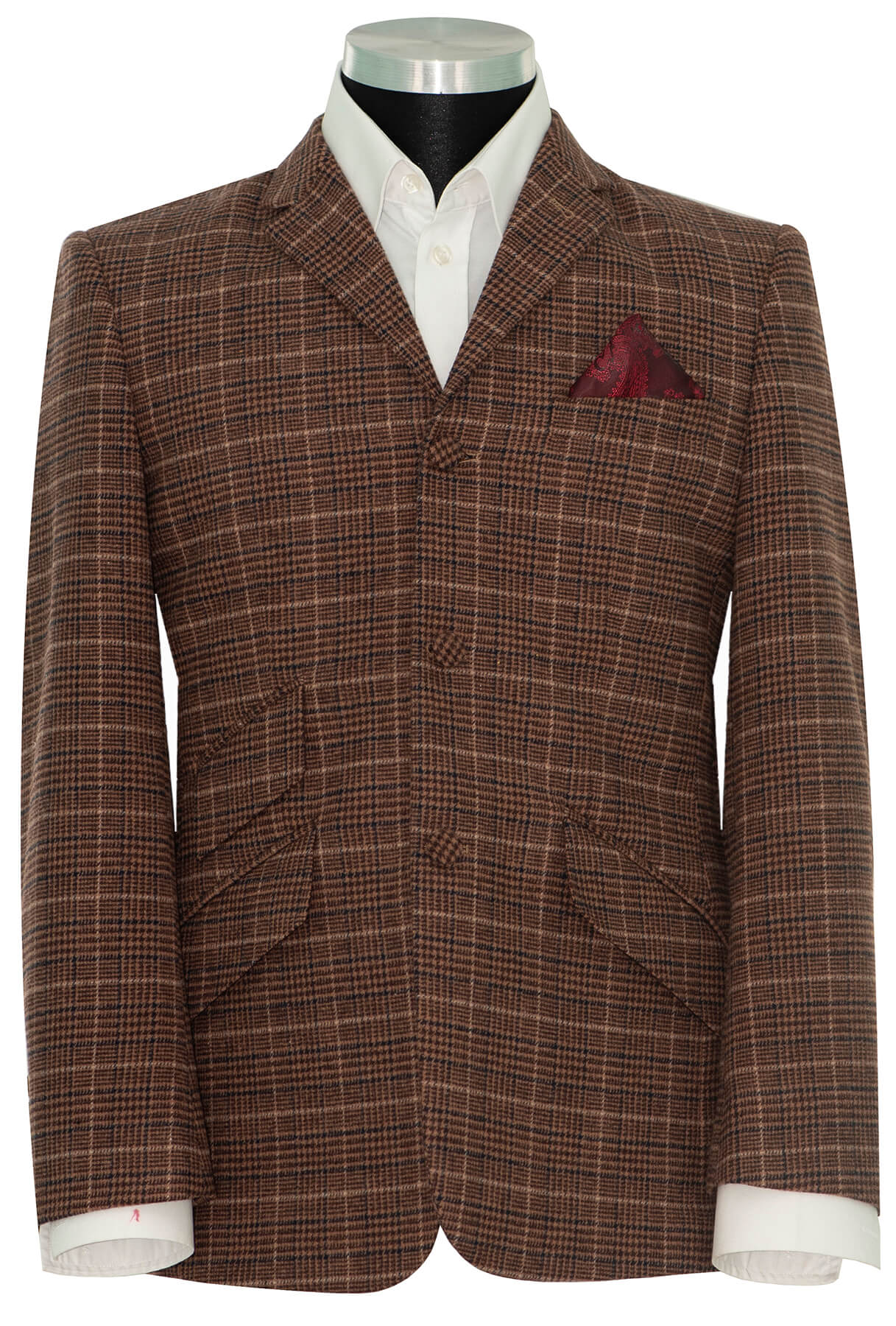 Kenny Jones Tweed Dark Brown Check Winter Mod Blazer