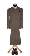 Peter Cowap Flannel Wool Brown Mod Suit