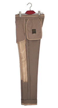 Classic Brown Gingham Check Mod Trouser