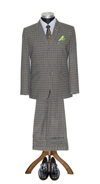 Ian Gibbons Green Gingham Check Wool Suit