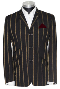 Dave Wright Gold Stripe in Black Boating Mod Blazer