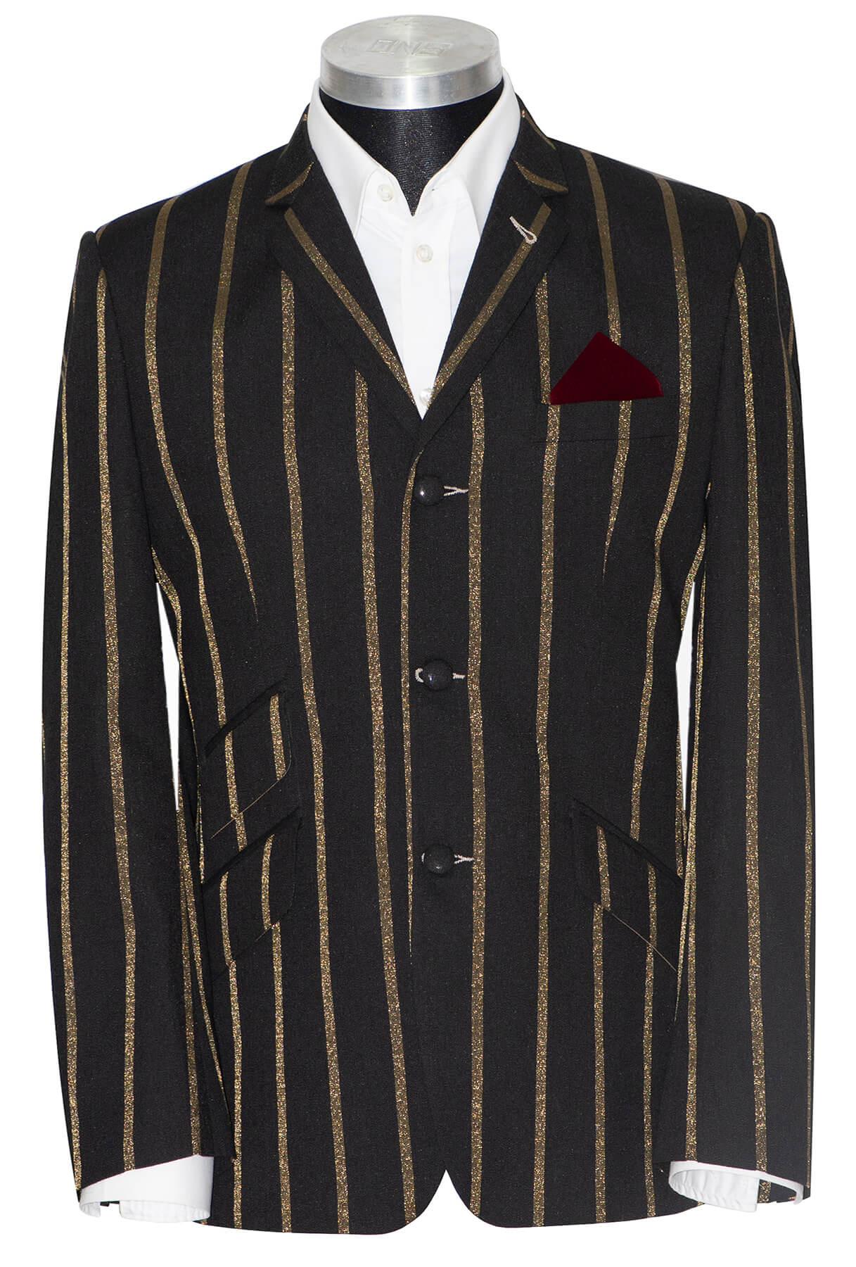 Dave Wright Gold Stripe in Black Boating Mod Blazer