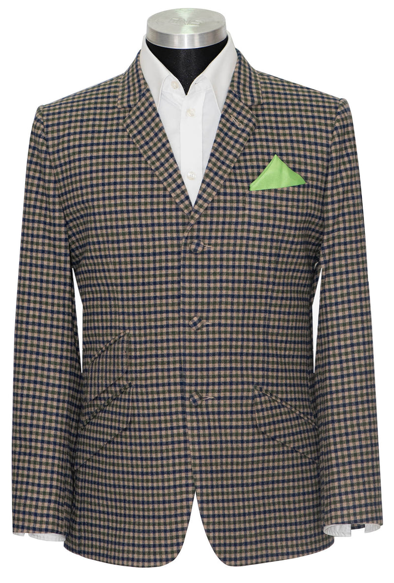 Keith Relf Green Blue Gingham Mod Blazer