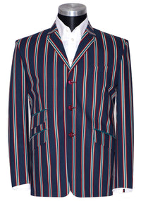 Hermist 60's Green & Navy Blue Stripe Boating Mod Blazer