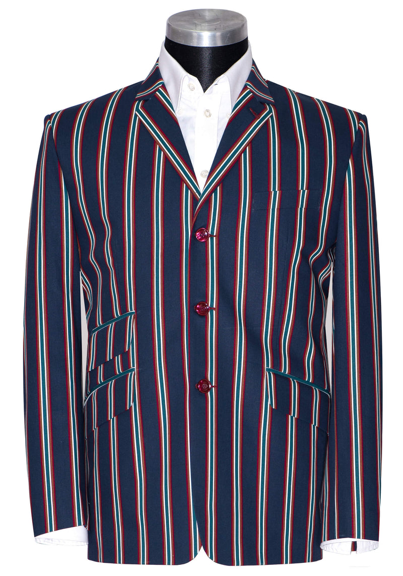 Hermist 60's Green & Navy Blue Stripe Boating Mod Blazer