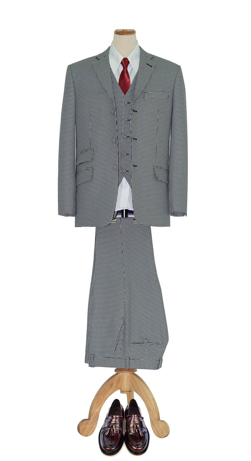 Peter Asher Grey Hounds Tooth 3 Piece Mod Suit