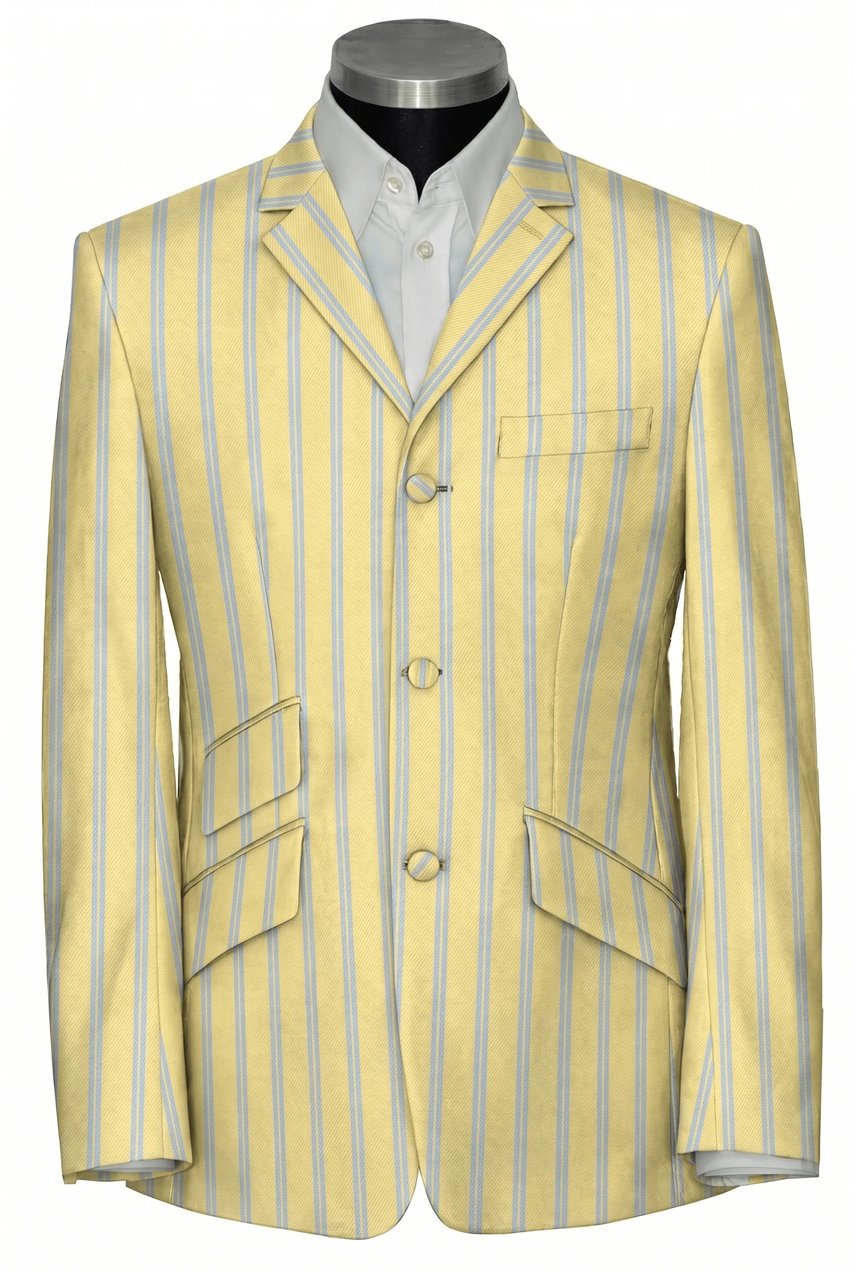 Weller 60's Style Pastel Yellow and Sky Stripe Boating Blazer
