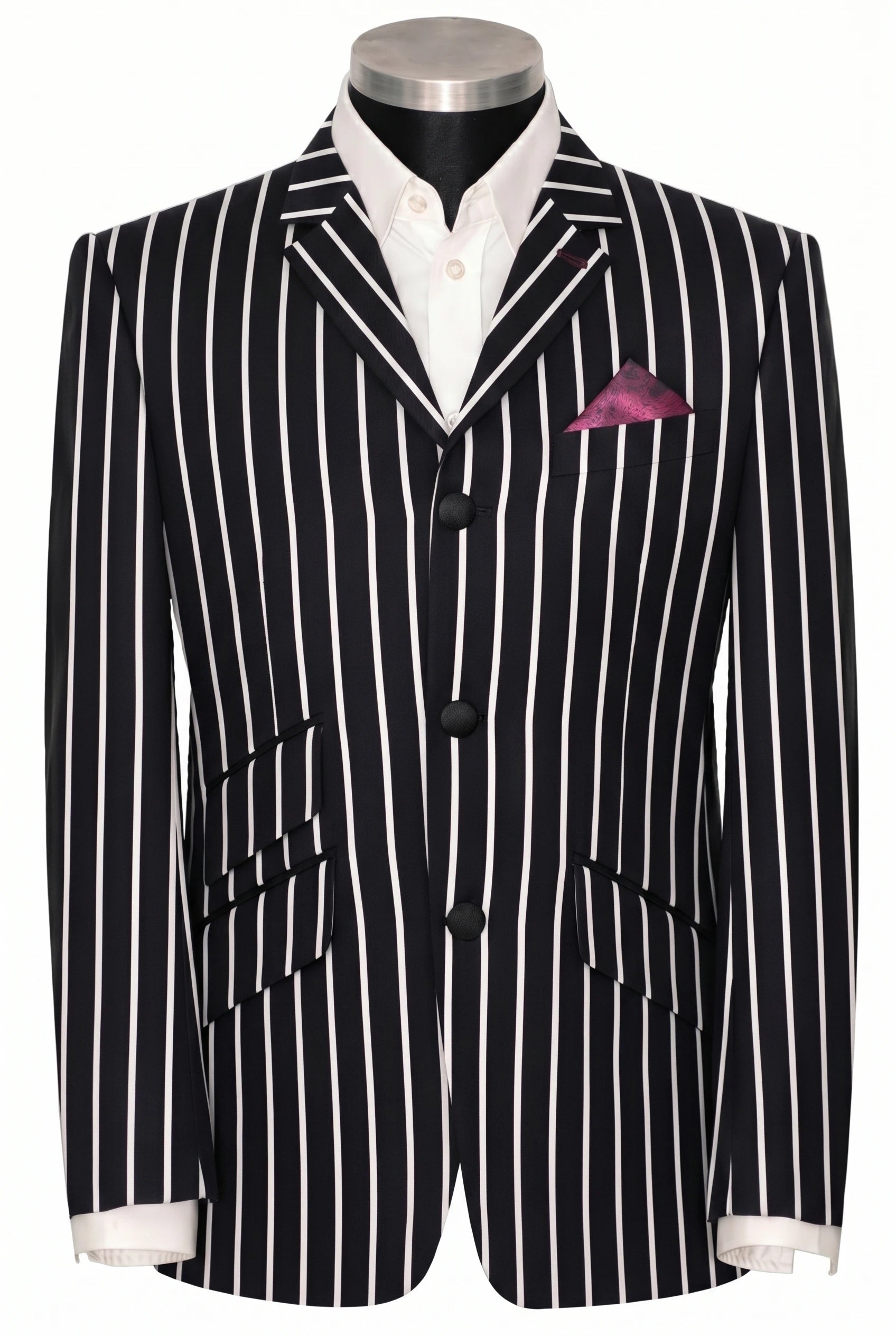 Geoff Foot Black & White Striped Boating Blazer