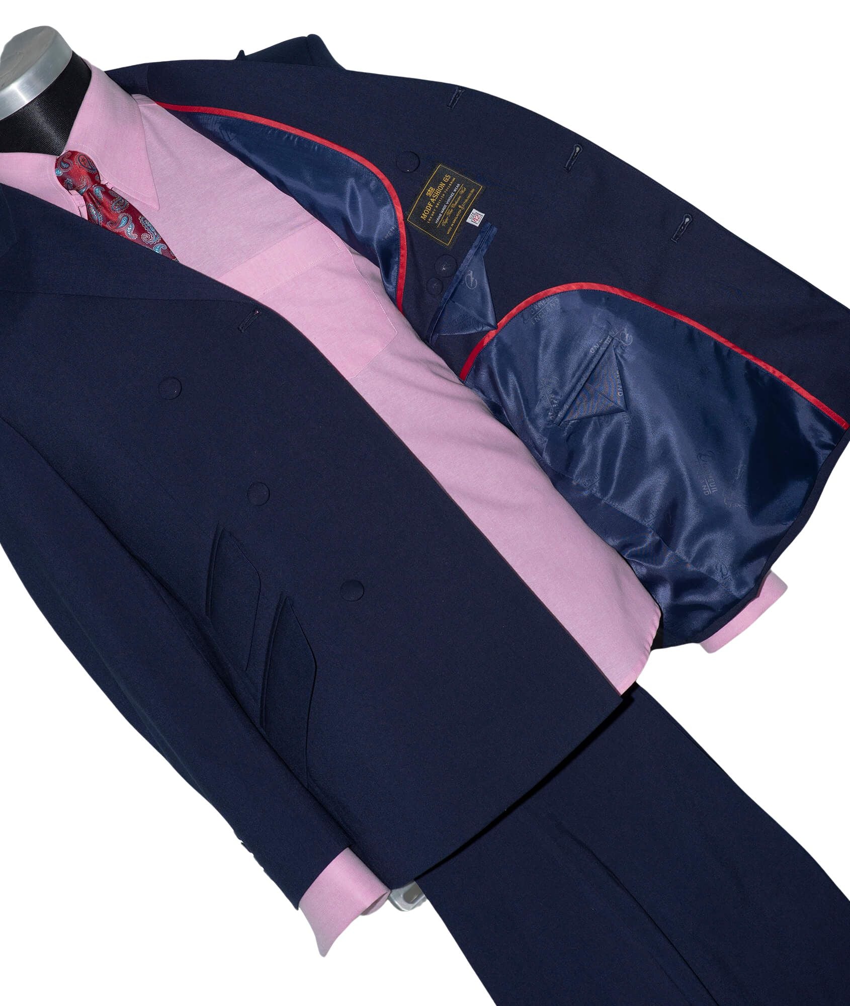 David Waller 3/6 Button Navy Blue Double Breasted Mod Suit