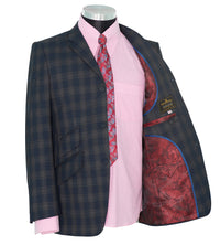 SALE Paul McCartney Cashmere Wool Navy & Grey Check Suit (40 Regular, Trouser 34, I.L.30)