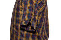 Button Down Yellow & Navy Blue Check Mod Shirt