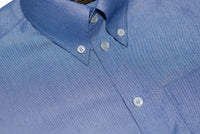 Oxford Cotton Sky Blue Button Down High Collar Mod Shirt