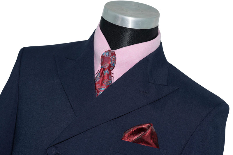 David Waller 3/6 Button Navy Blue Double Breasted Mod Suit