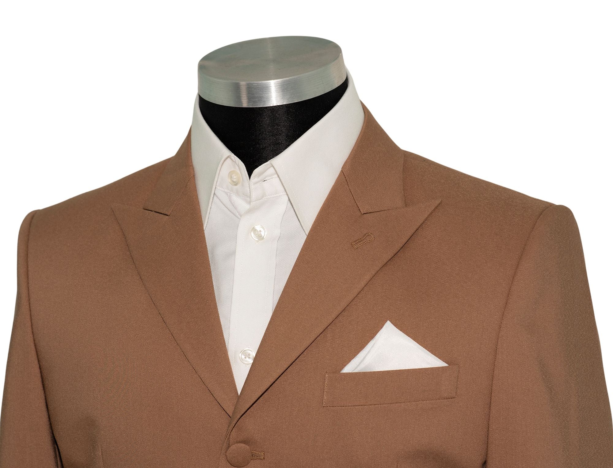 SALE John Steel Tawny Brown Peak Lapel 3 Button Mod Blazer (40 Regular)