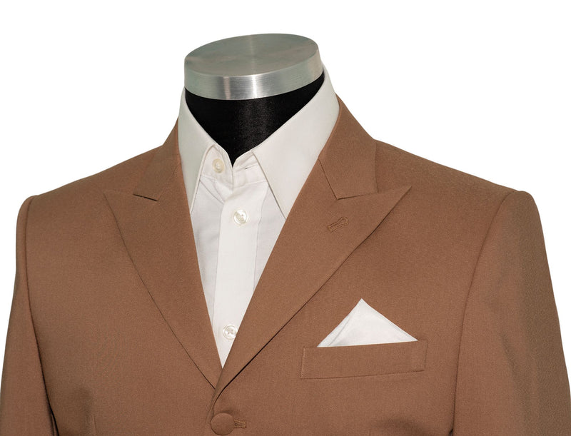 SALE John Steel Tawny Brown Peak Lapel 3 Button Mod Blazer (40 Regular)
