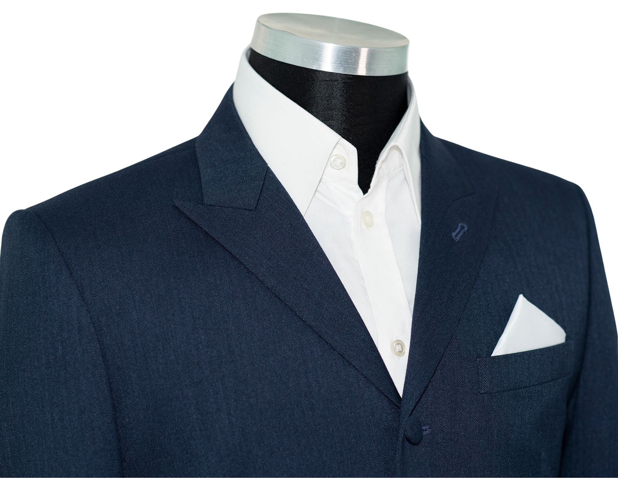 Weller Midnight Blue Peak Lapel 4 Button Mod Suit