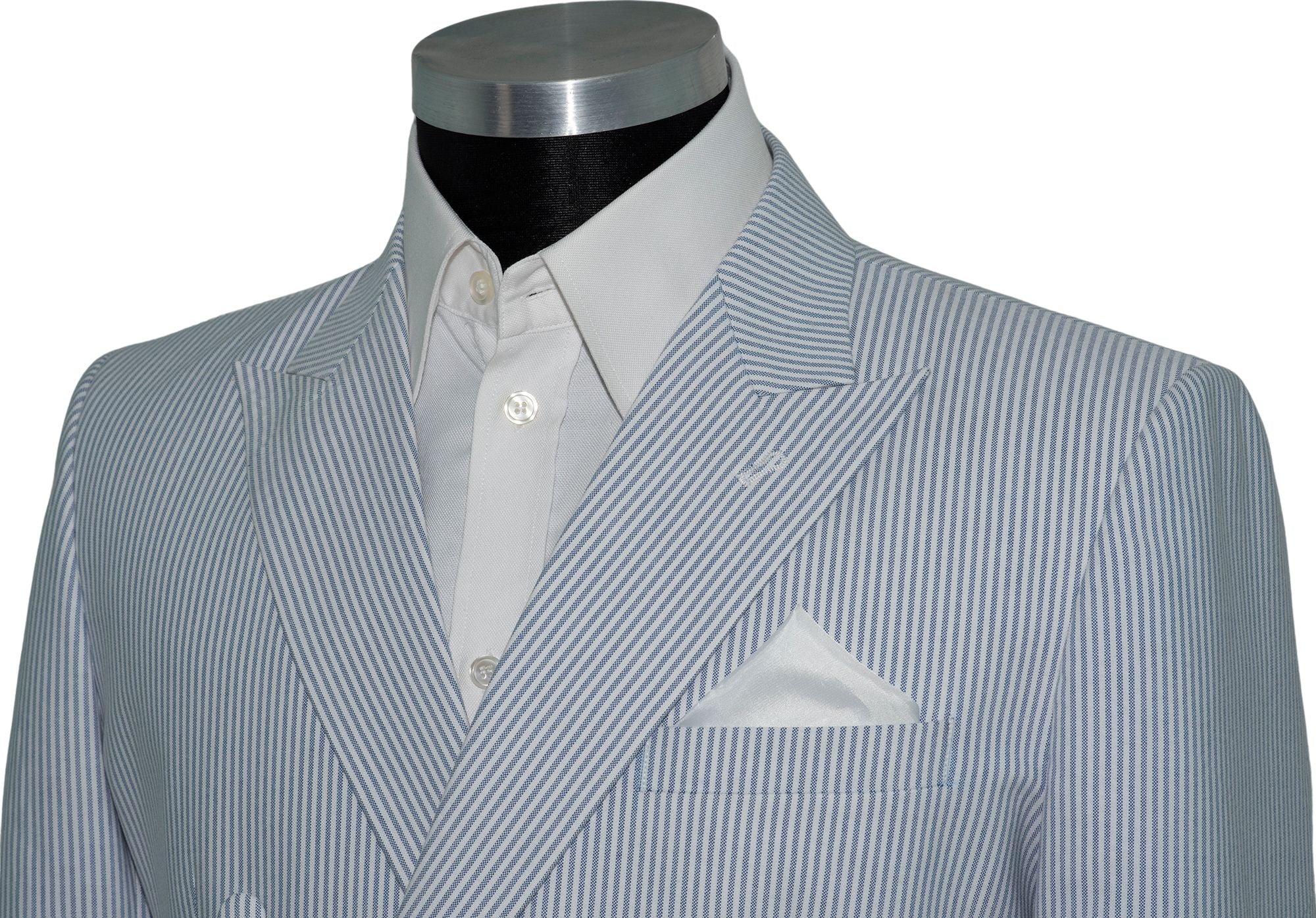SALE Weller Sky Stripe Double Breasted 3/6 Button Mod Suit (40 Regular, Trouser 34, I.L.30)