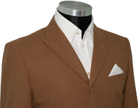 Weller Wood Brown Peak Lapel 4 Button Mod Suit