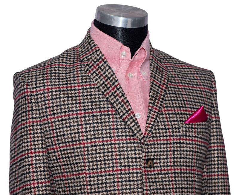 Robert Hardy Tweed Classic Brown Dogtooth Mod Jacket