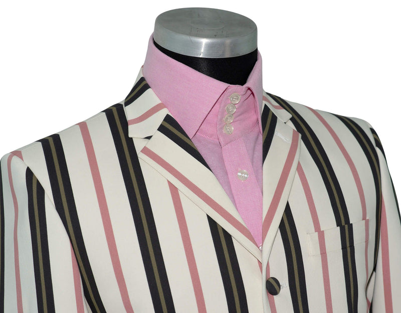 Mod Boating Jacket Rick Buckler Cream Stripe Boating Mod Blazer | 1960's Retro Mod ...