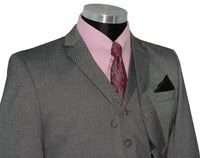 John Dalton Grey Herringbone 3 Piece Mod Suit