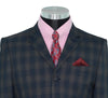 SALE Paul McCartney Cashmere Wool Navy & Grey Check Suit (40 Regular, Trouser 34, I.L.30)