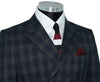 Weller Navy & Grey Check 3/6 Button Doublebreasted Mod Blazer