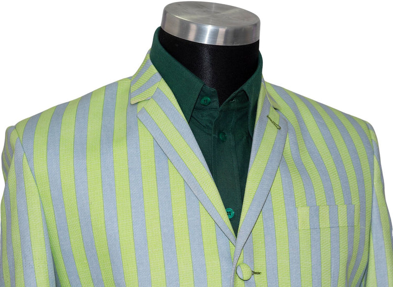 Mod Boating Jacket Peter Best Retro Pale Green Striped Boating Mod Blazer | 1960's Retro ...