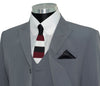 SALE Weller Light Grey Peak Lapel 3 Piece Suit (46 Regular, Trouser 36, I.L.29.5)