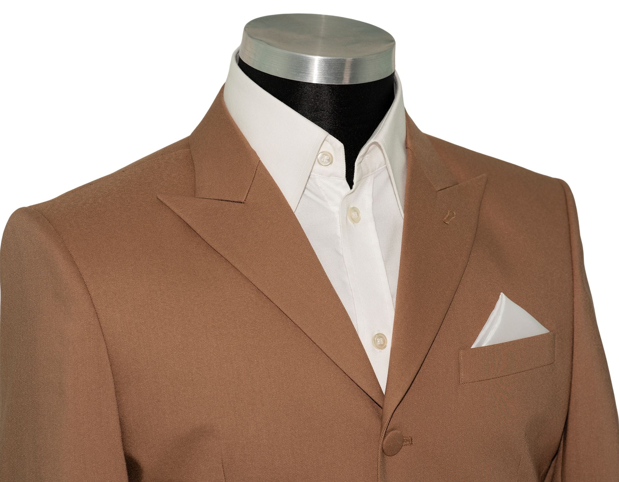 SALE John Steel Tawny Brown Peak Lapel 3 Button Mod Blazer (40 Regular)