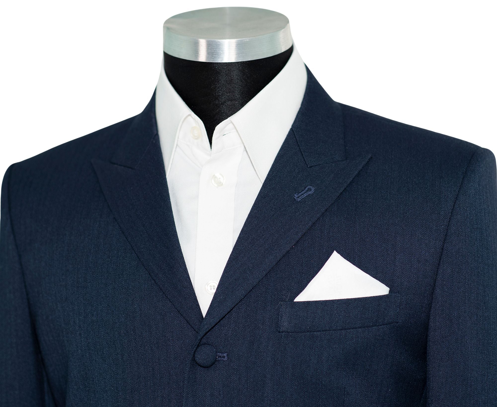 Weller Midnight Blue Peak Lapel 4 Button Mod Suit