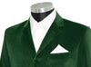 John Steel Bottle Green Velvet 4 Button Mod Blazer