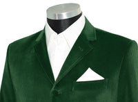 John Steel Bottle Green Velvet 4 Button Mod Blazer