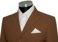 Weller Wood Brown Peak Lapel 4 Button Mod Suit