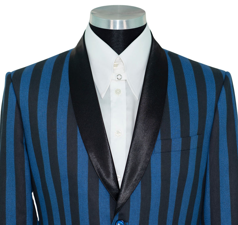 Jimmy Blue & Black Striped Boating Mod Blazer