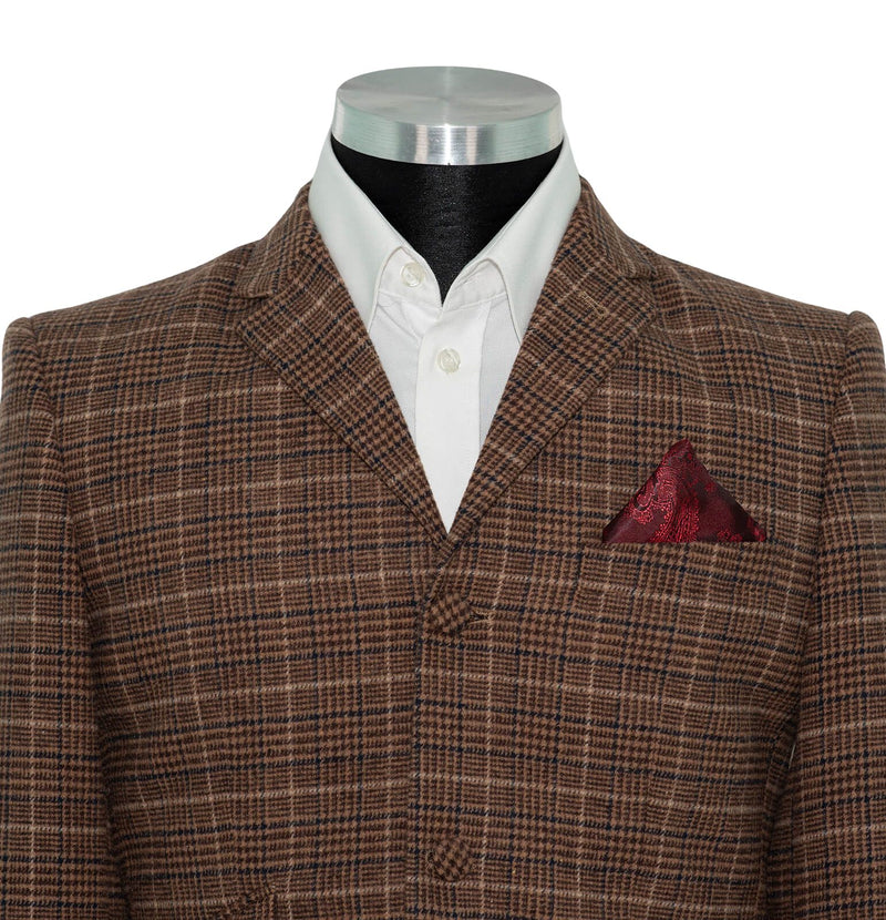 Kenny Jones Tweed Dark Brown Check Winter Mod Blazer