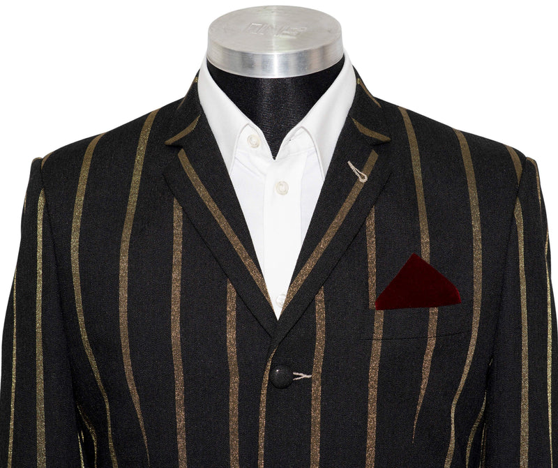 Mod Boating Jacket Dave Wright Gold Stripe in Black Boating Mod Blazer | 1960's Retro Mod ...