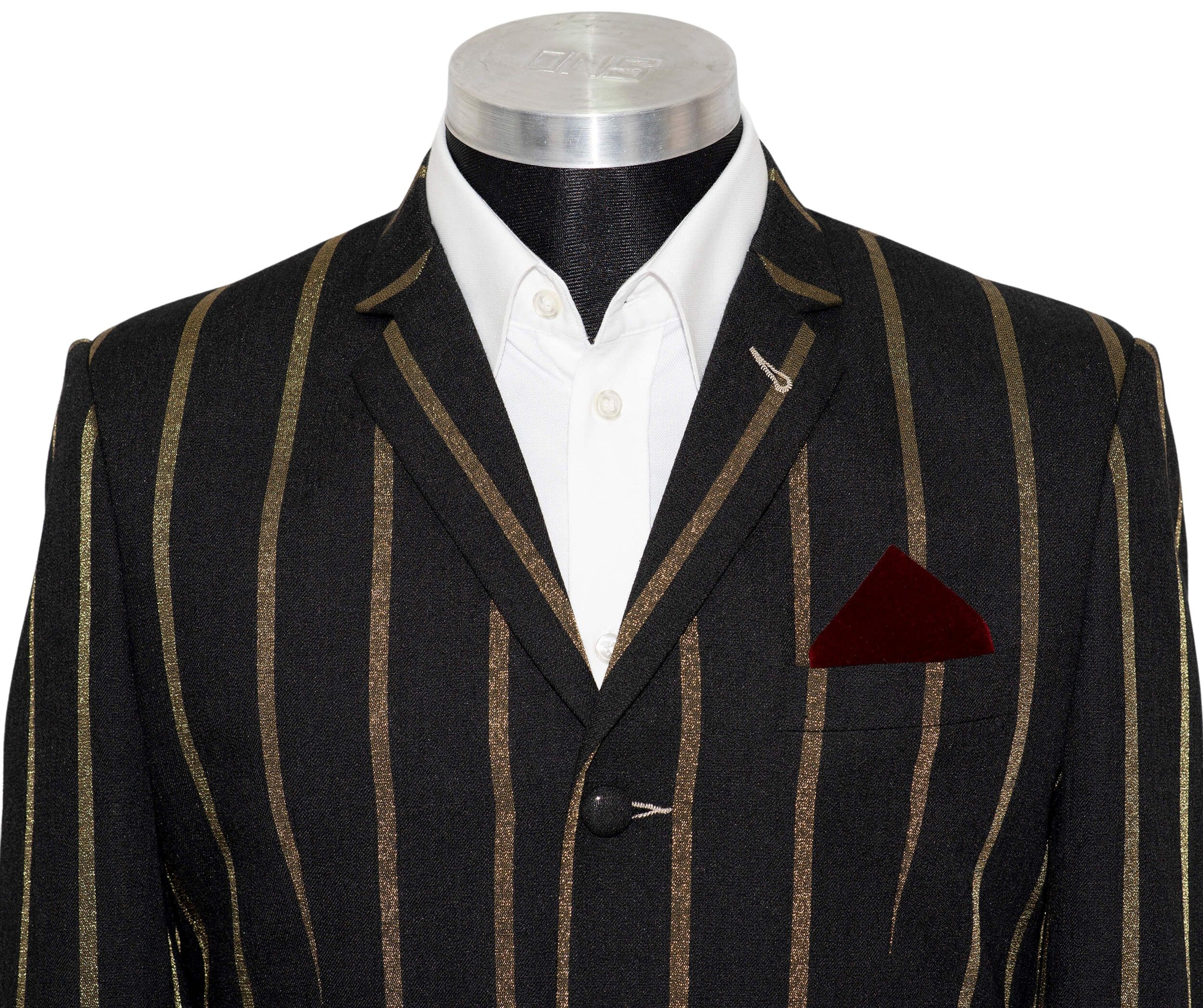 Dave Wright Gold Stripe in Black Boating Mod Blazer