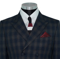 Weller Navy & Grey Check 3/6 Button Doublebreasted Mod Blazer