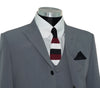 SALE Weller Light Grey Peak Lapel 3 Piece Suit (46 Regular, Trouser 36, I.L.29.5)
