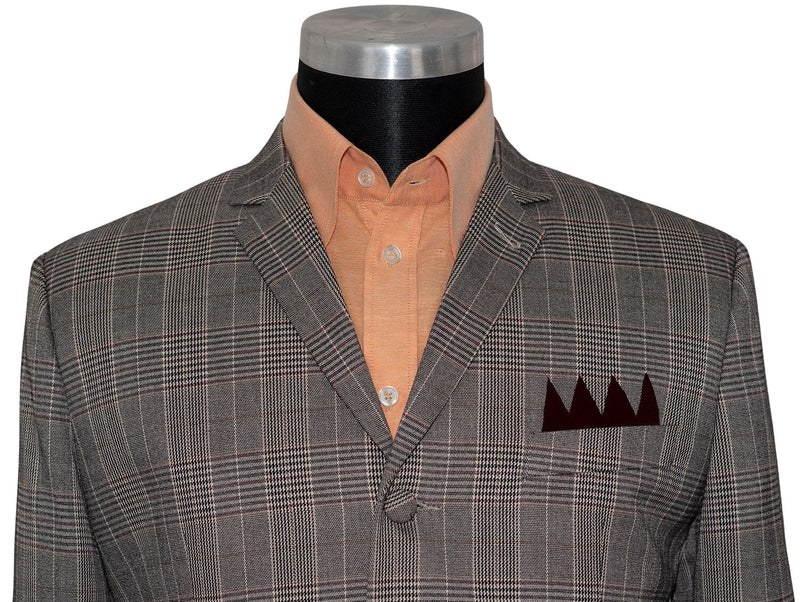 Mohair Prince of Wales Burgundy Grey Vintage Mod Blazer