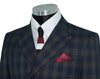 Weller Navy & Grey Check 3/6 Button Doublebreasted Mod Blazer