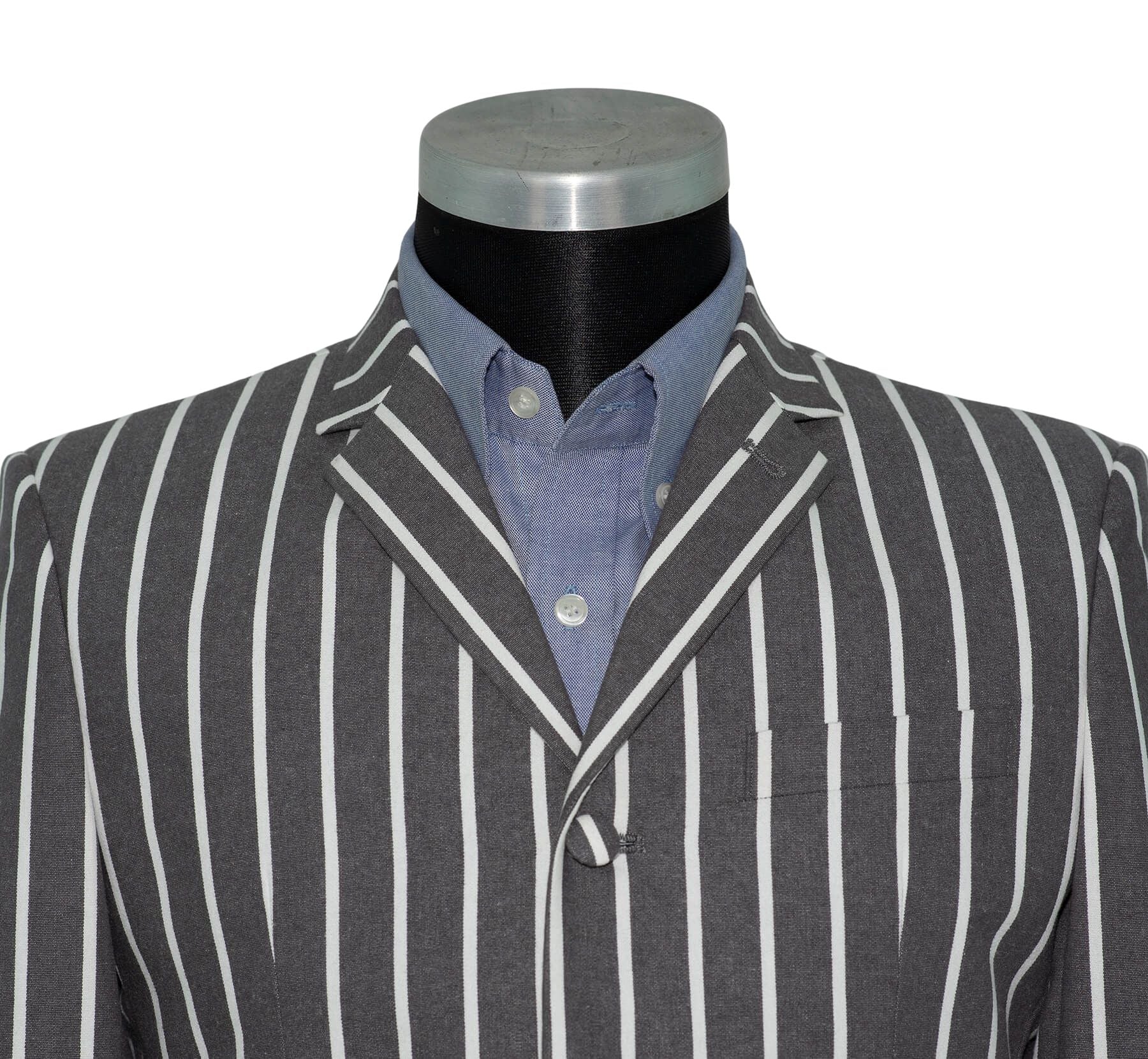Peter Noone Vintage White & Grey Striped Boating Mod Blazer