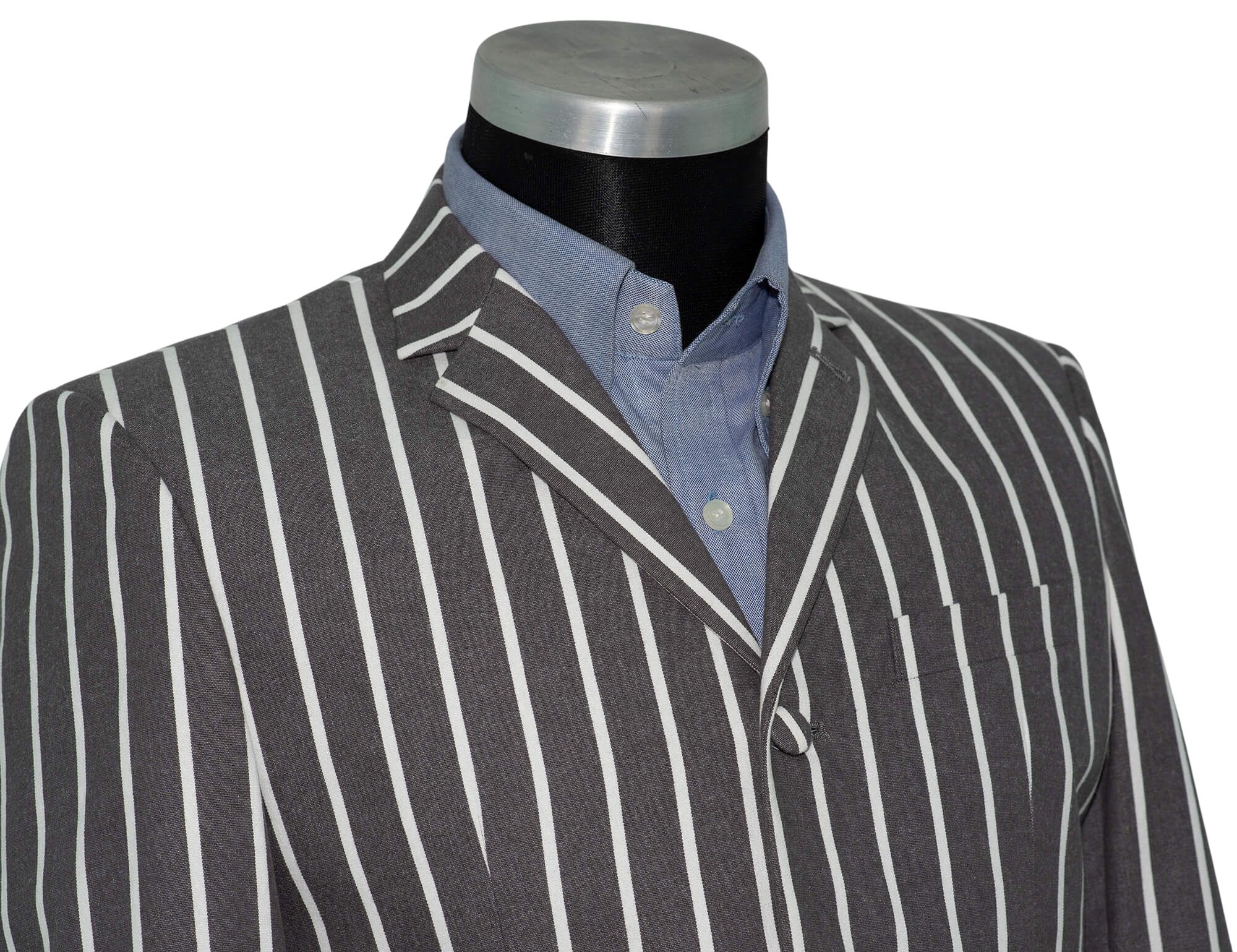 Peter Noone Vintage White & Grey Striped Boating Mod Blazer