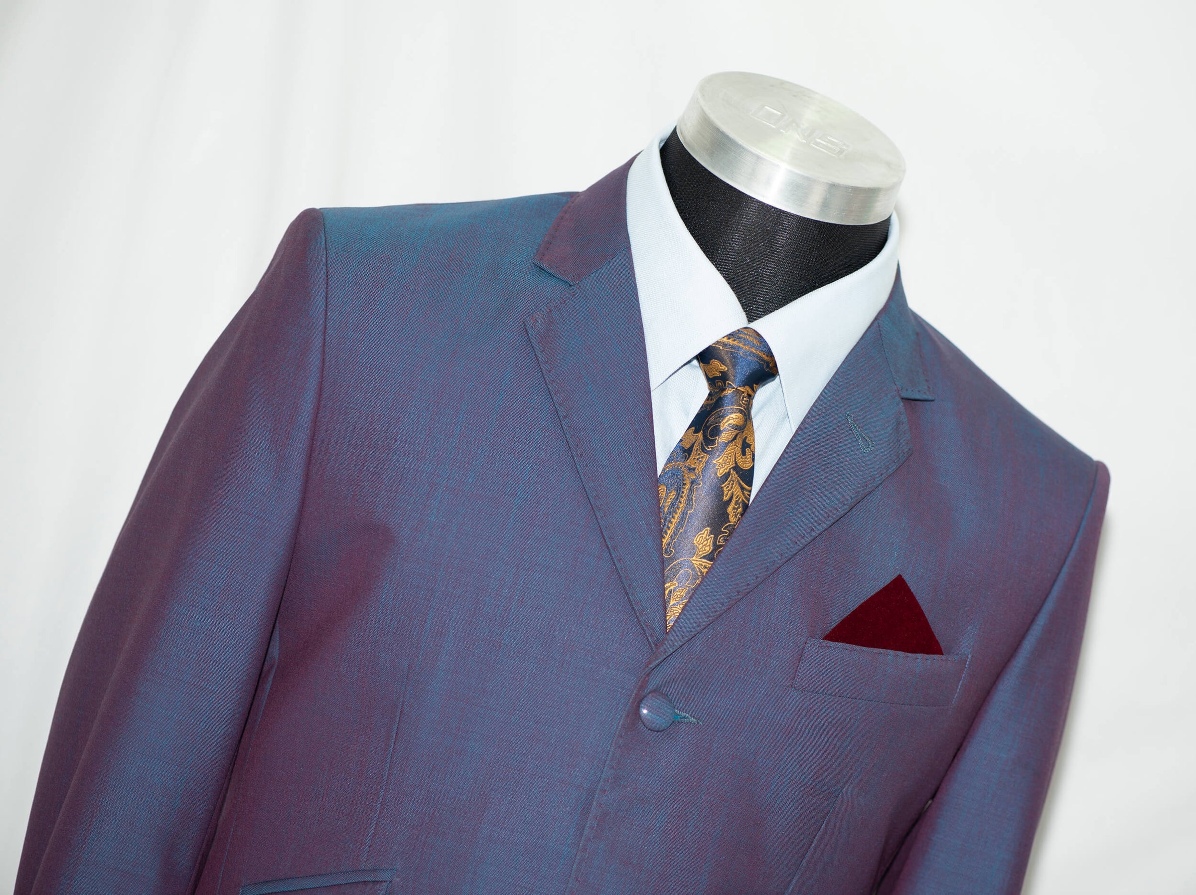Billy Preston Wine & Blue Mohair 2 Tone Suit