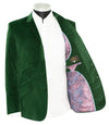 John Steel Bottle Green Velvet 4 Button Mod Blazer
