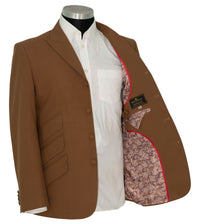 Weller Wood Brown Peak Lapel 4 Button Mod Suit
