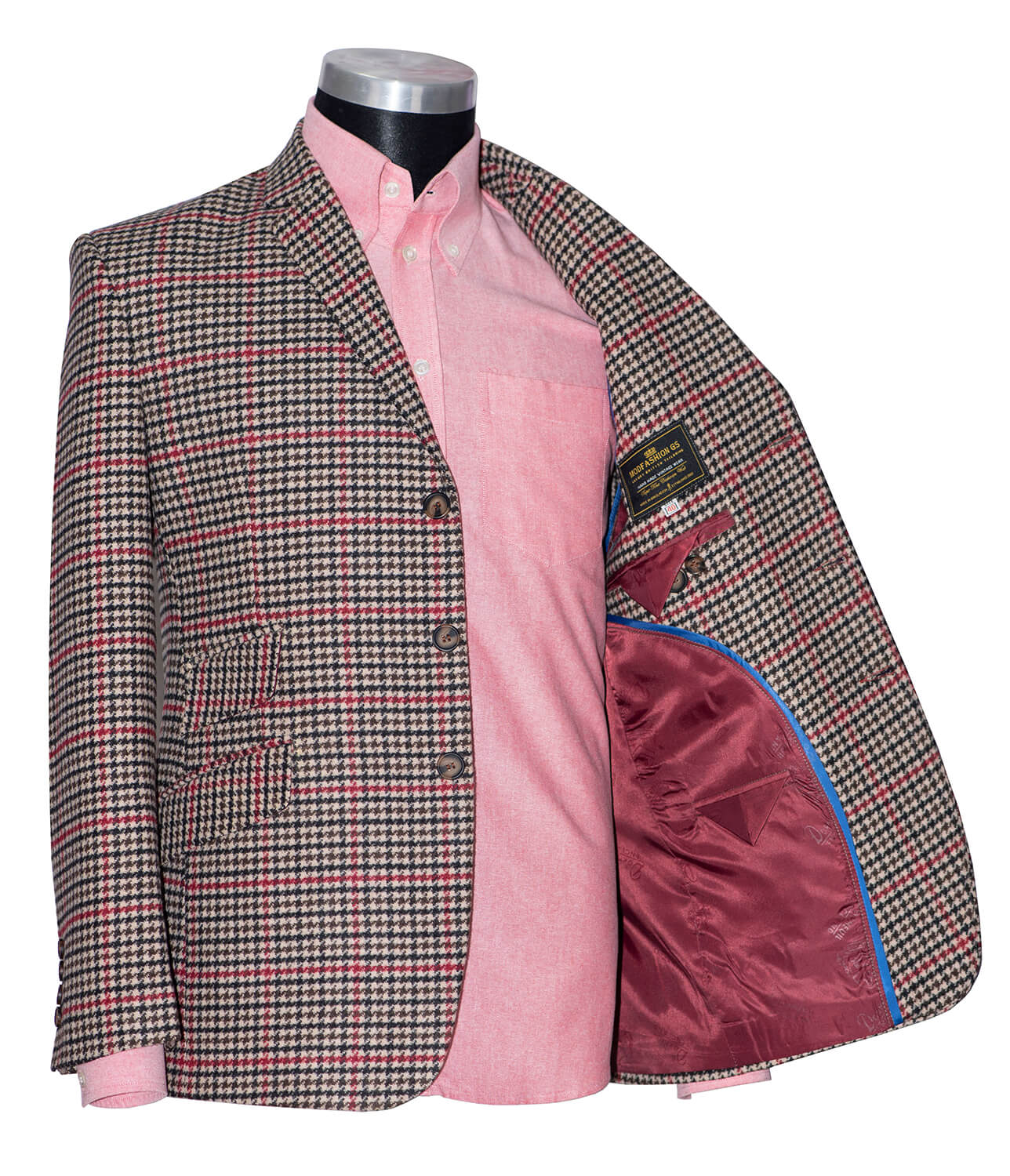Robert Hardy Tweed Classic Brown Dogtooth Mod Jacket