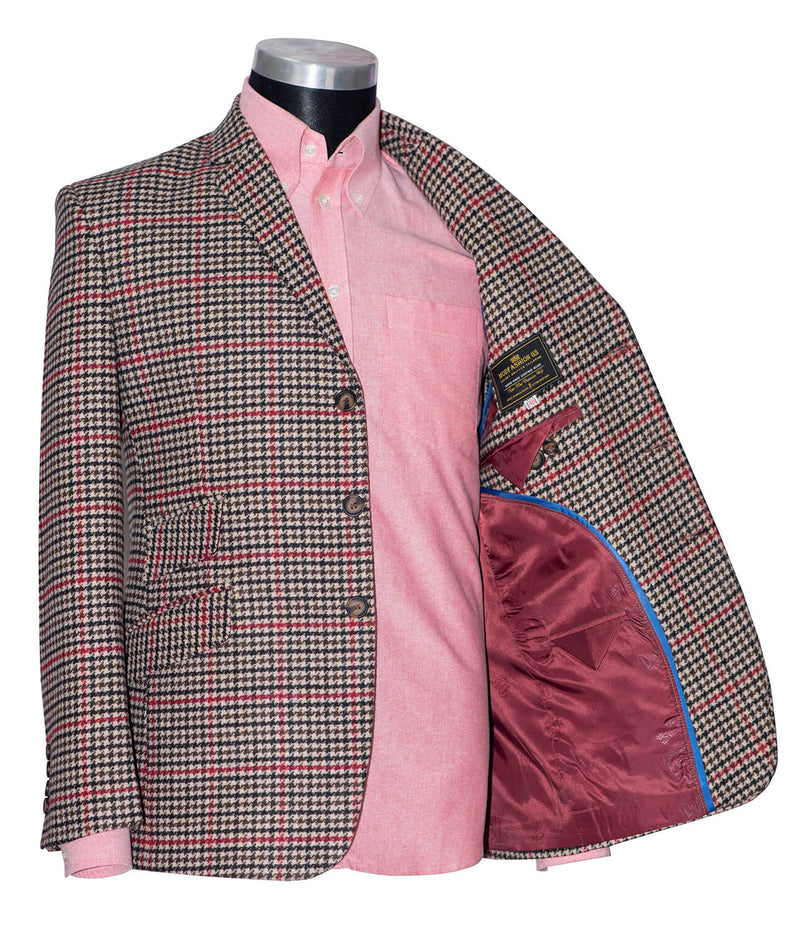 Robert Hardy Tweed Classic Brown Dogtooth Mod Jacket