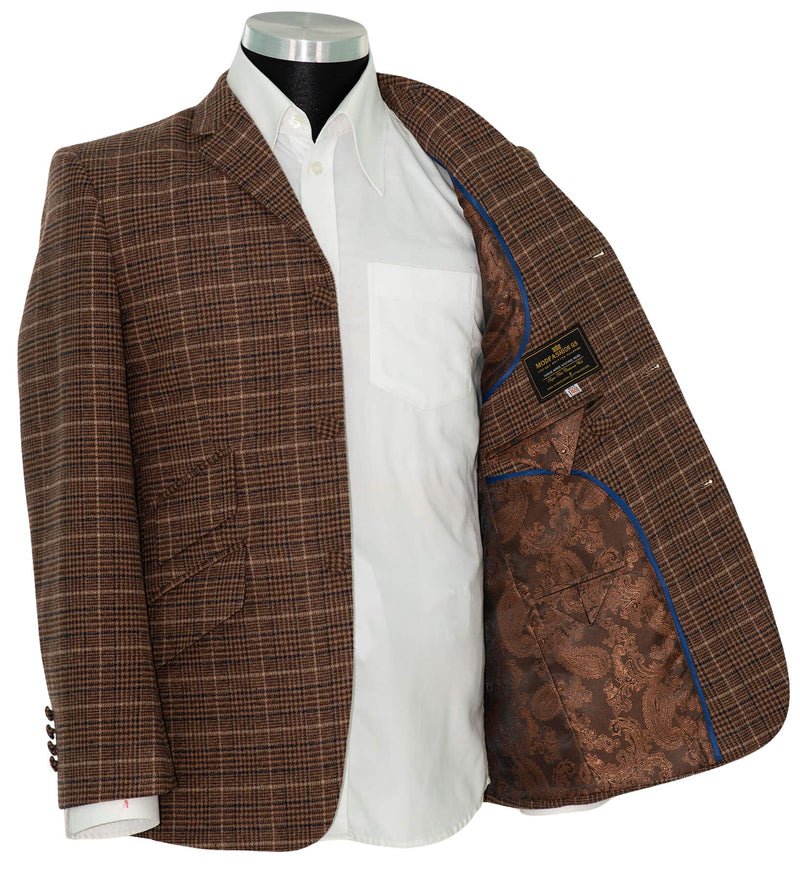 Kenny Jones Tweed Dark Brown Check Winter Mod Blazer